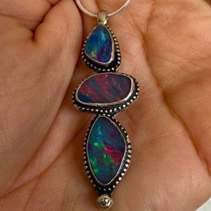 Australian Opal & Diamond Necklace